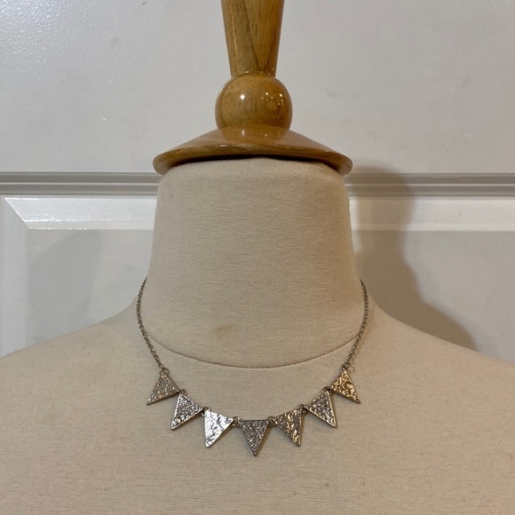 Silver Textured Stamped Necklace - Picture 1 of 5